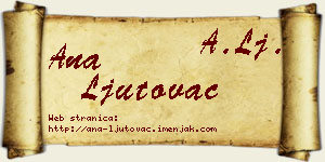 Ana Ljutovac vizit kartica